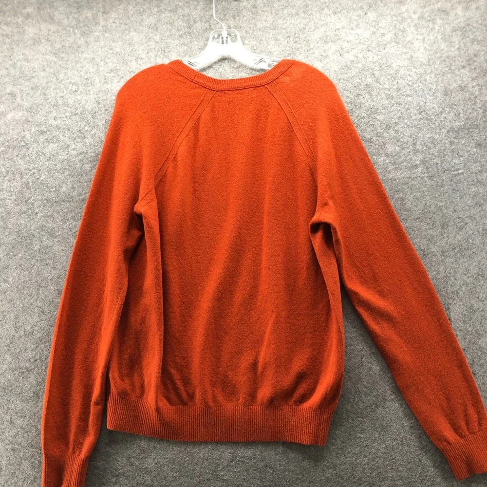 Banana Republic Merino Wool Blend Sweater Mens M Orange Crewneck Fall Raglan